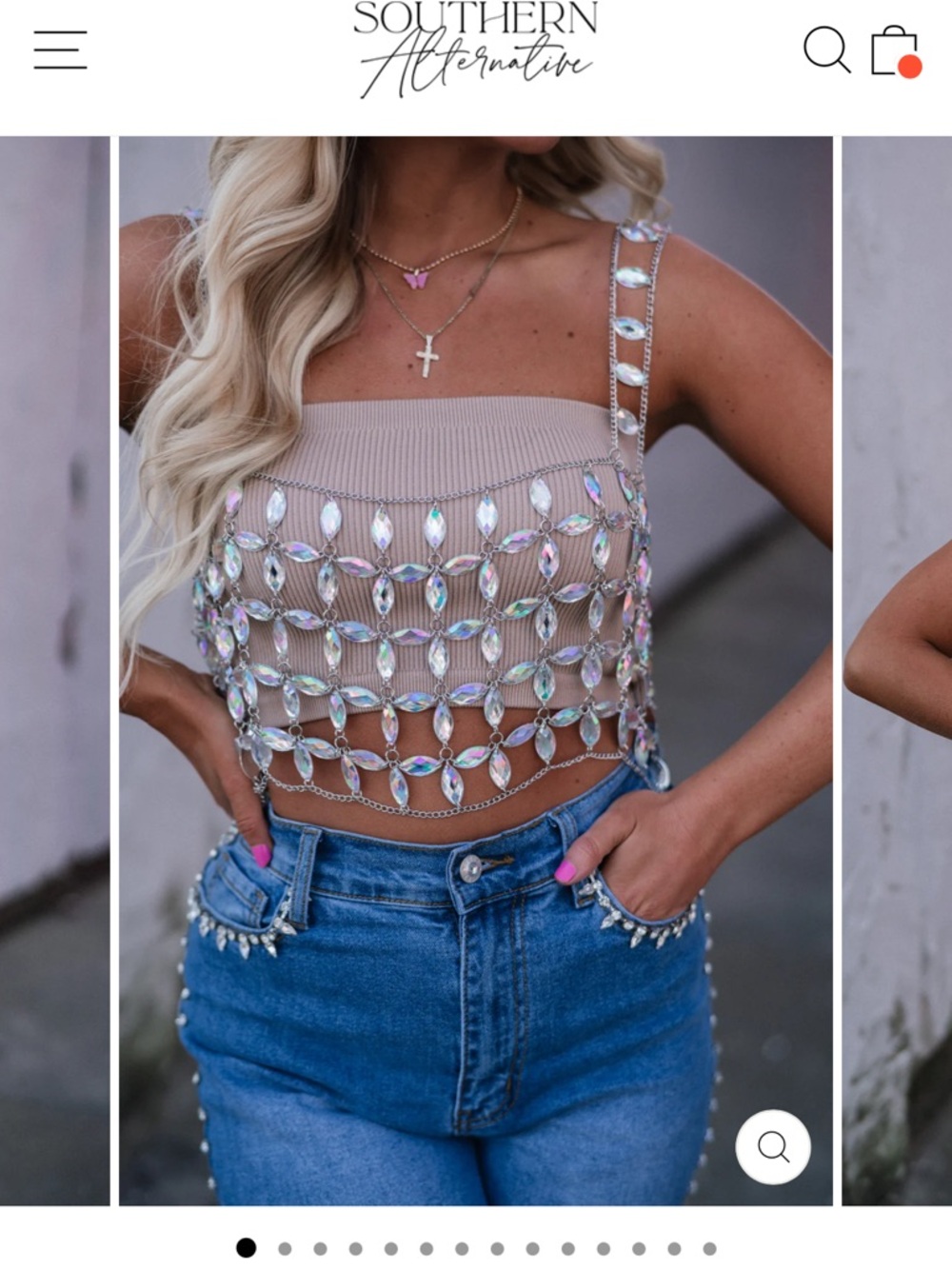 Crystal Chain Crop Top